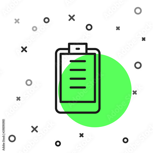 Black line Clipboard with checklist icon isolated on white background. Control list symbol. Survey poll or questionnaire feedback form. Vector.