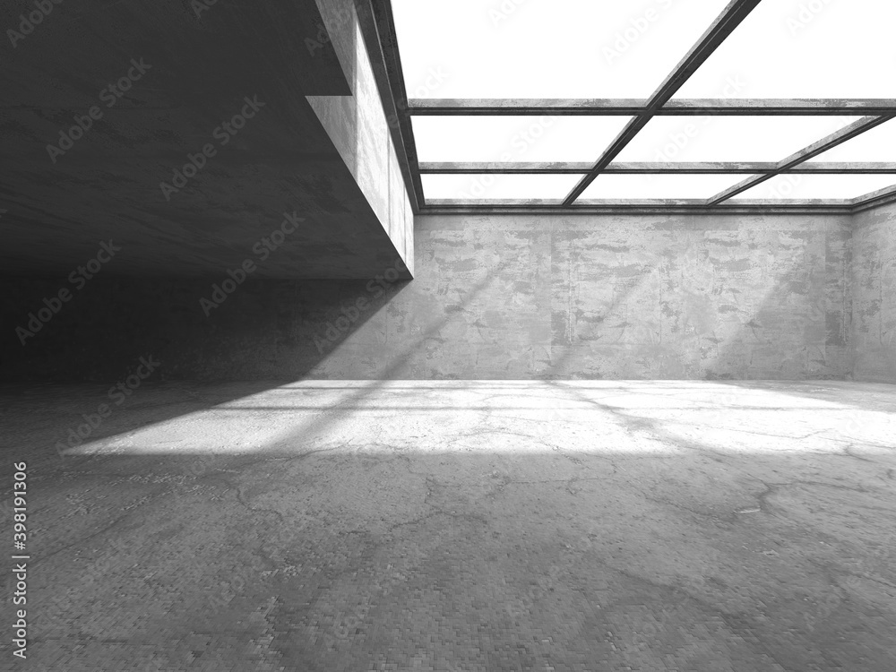 Dark Concrete Wall Architecture. Empty Room Dark Concrete Wall Architecture. Empty Room