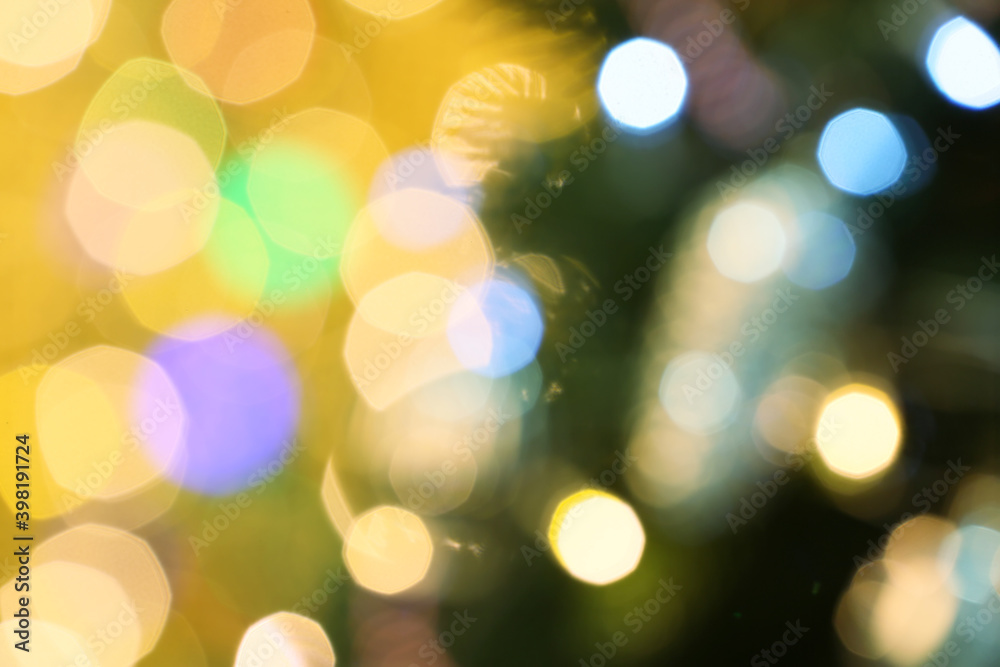 View of blurred Christmas lights View of blurred Christmas lights