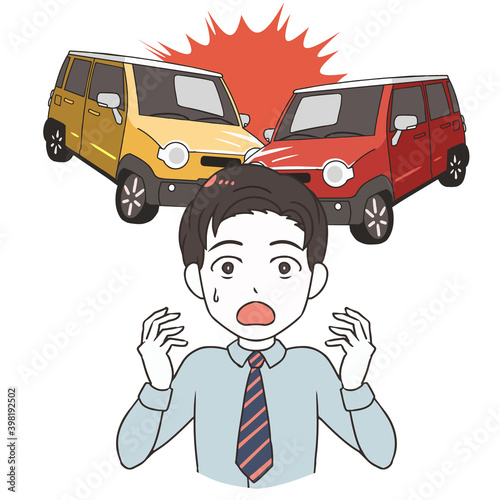 衝突事故を起こしてしまう　男性