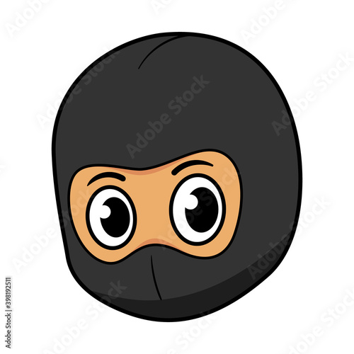 Cartoon Character Wearing Ski Mask Illustration