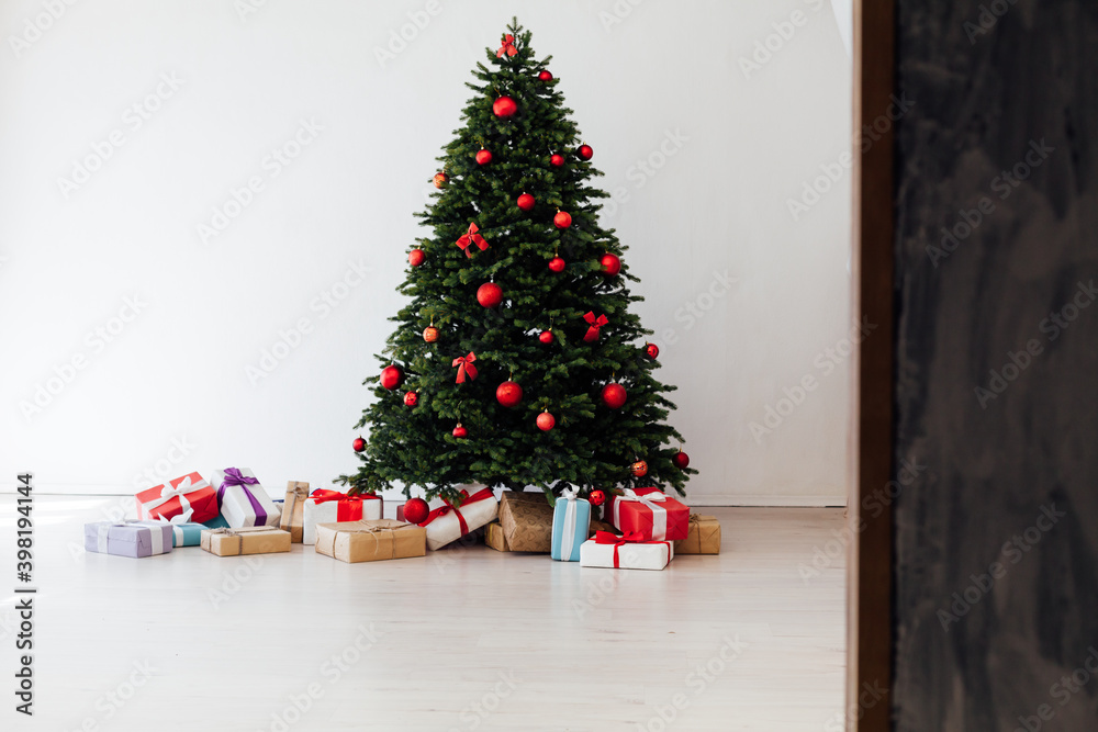 New Year's holiday interior Christmas tree decor gifts