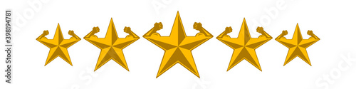 Five Muscular Stars. Perhaps useful for some gym identity. Vector illustration.