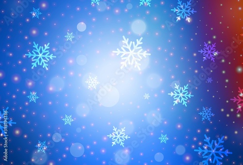 Light Blue  Red vector backdrop in holiday style.