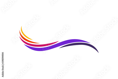 swoosh wave colorful logo design concept vector