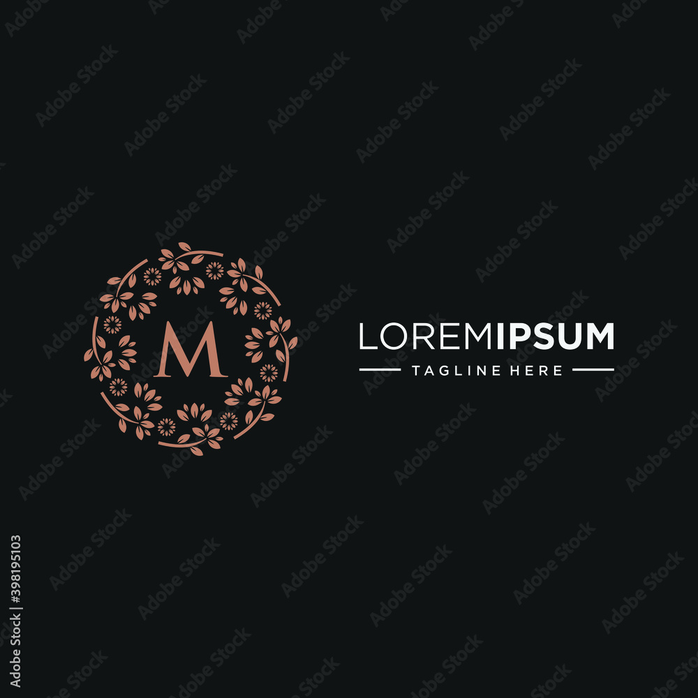 Premium monogram letter M initials logo. Universal symbol icon vector design. Luxury leaf logotype. Premium monogram letter M initials logo. Universal symbol icon vector design. Luxury leaf logotype.