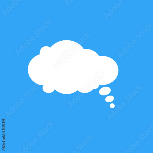 Cartoon speech or think bubble, empty communication cloud. Vector design element.