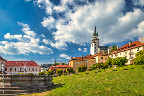 Main square with Town castle in Kremnica, important medieval mining town, Slovakia, Europe.