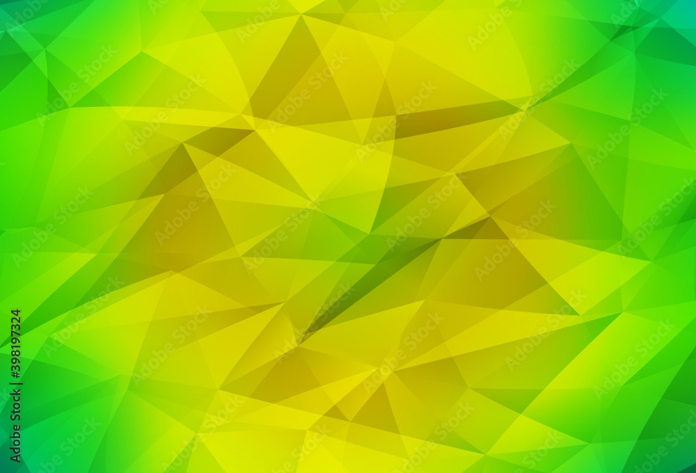 Obraz premium Light Green, Yellow vector polygon abstract layout.