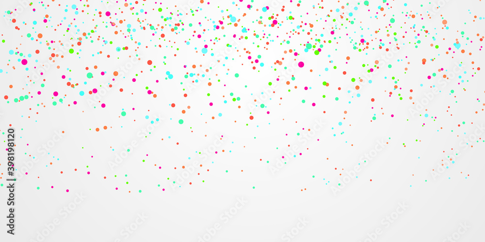 Celebration background frame template with confetti and Colorful ribbons. Vector illustration
