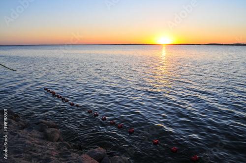 Sunset over Sniardwy lake in Poland, Mazury