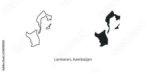 Vector illustration of Lankaran. Azerbaijan region vector map