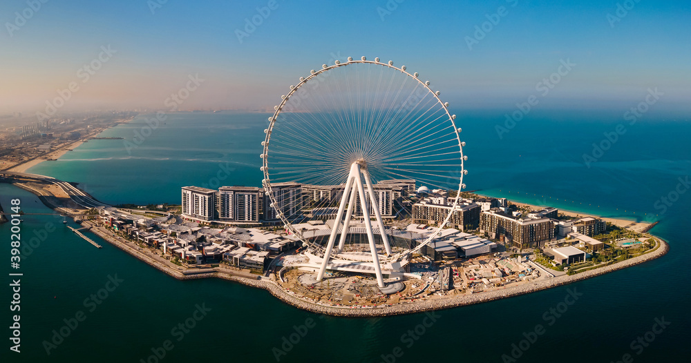 Photo sur Plexiglas Grande roue d&#39;Ain Dubaï sur l&#39;île de Bluewaters  à Dubaï, Émirats Arabes Unis - Nikkel-Art.fr