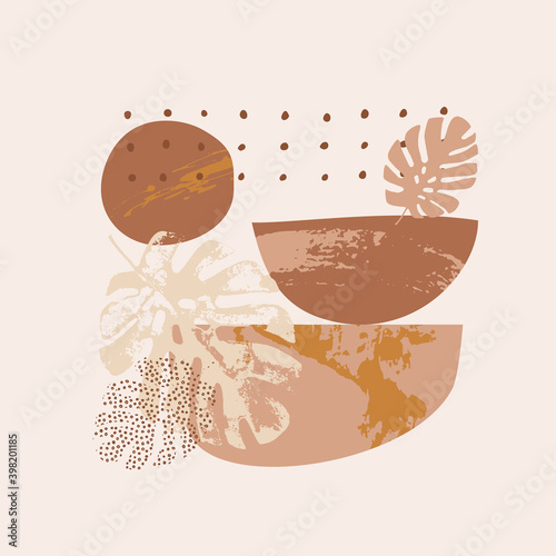 Abstact Minimal design. Boho wall art print in modern scandinavian style