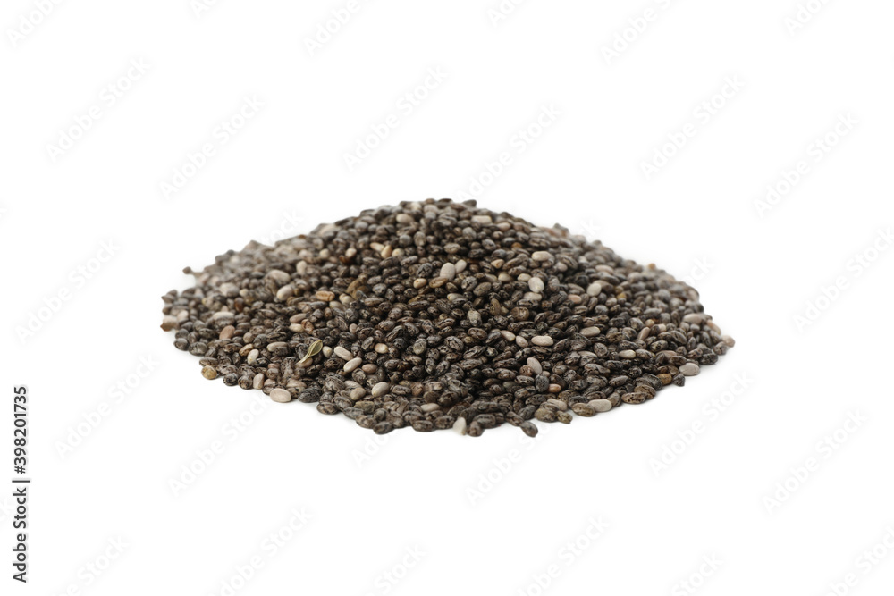 Heap of chia seed isolated on white background Heap of chia seed isolated on white background