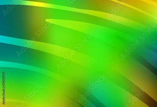 Light Green, Yellow vector texture with bent lines.