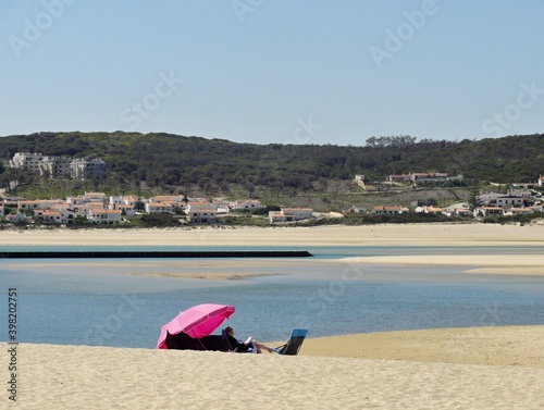 Great sandy beaches in Foz de Arelho, Centro - Portugal