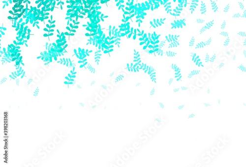 Light Green vector doodle texture with leaves.