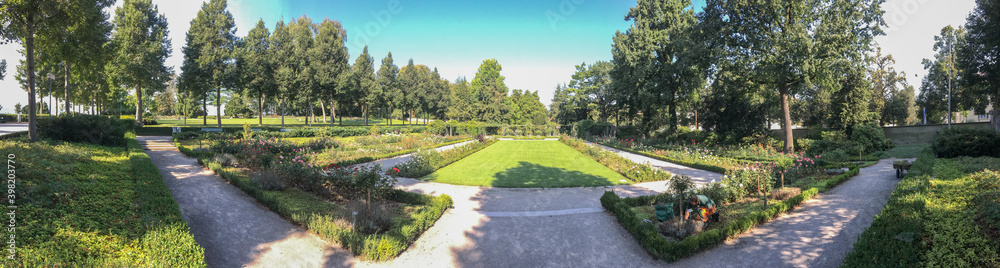 Overview of the Rose Garden in Bern, Switzerland