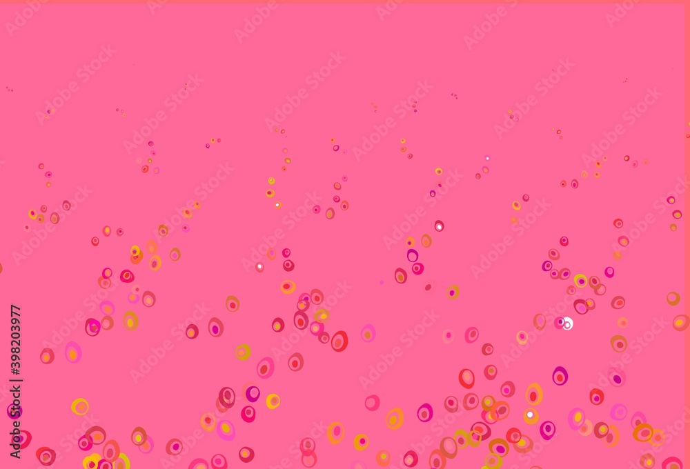 Light Pink, Yellow vector cover with spots.