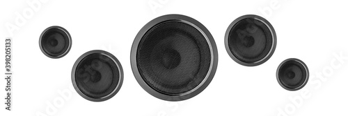 Music and sound - Front view five way speaker Isolated