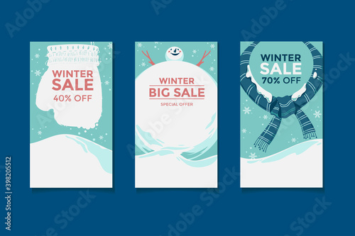 Set of Winter sale Social Media Story