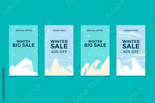 Set of Winter sale Social Media Story