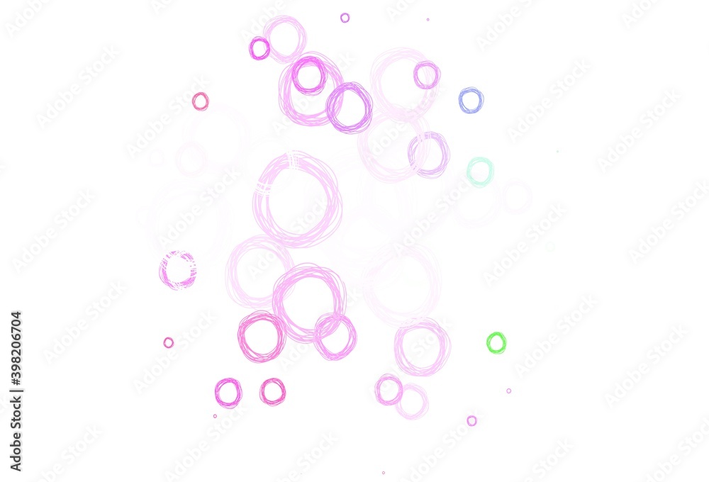 Light Pink, Green vector background with spots.