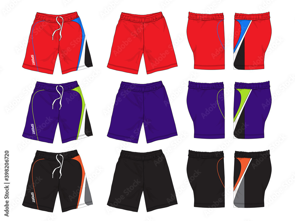 Set of Sport shorts template stock illustration