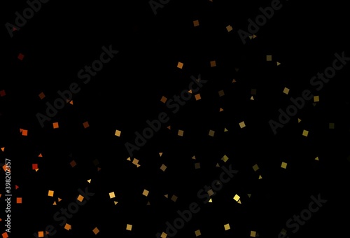 Dark Orange vector template with crystals, circles, squares.