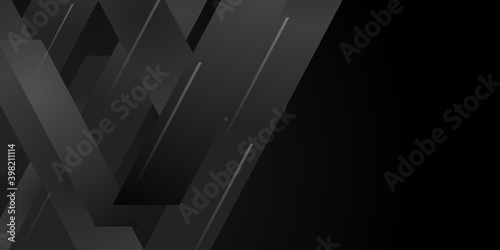 Grey black abstract background geometry shine and layer element vector for presentation design. Suit for business, corporate, institution, party, festive, seminar, and talks.