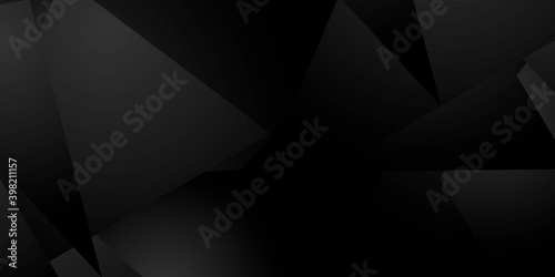 Black Dark Polygonal Low Pattern. Geometric Pattern. Repeating pattern with triangle shapes. Seamless texture for your design. Repeating pattern