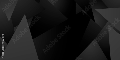 Black Dark Polygonal Low Pattern. Geometric Pattern. Repeating pattern with triangle shapes. Seamless texture for your design. Repeating pattern