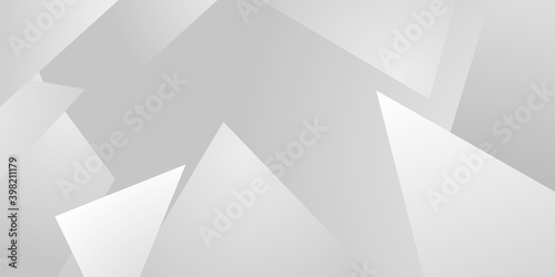 Triangle shapes composition geometric abstract white background. 3D shadow effects and fluid gradients. Modern overlapping forms