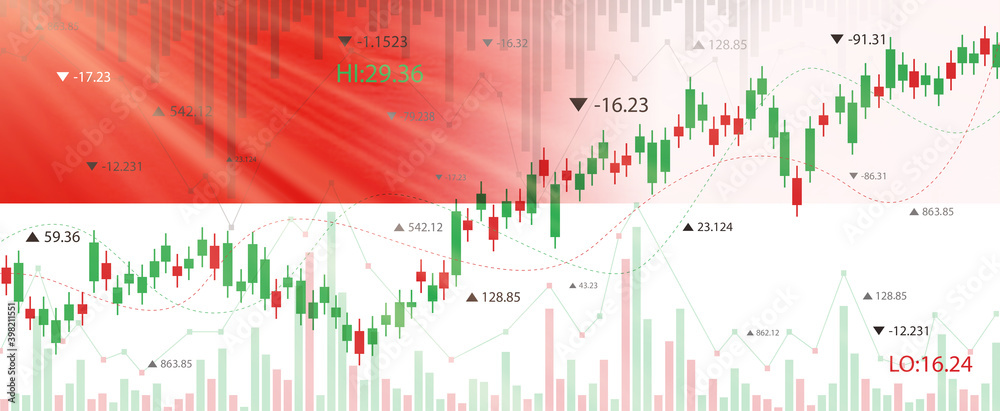 Creative (Monaco) flag banner with stock exchange market ,Graph chart of stock market investment world trading.