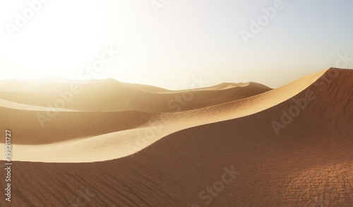 Realistic 3D Render of Desert Dunes