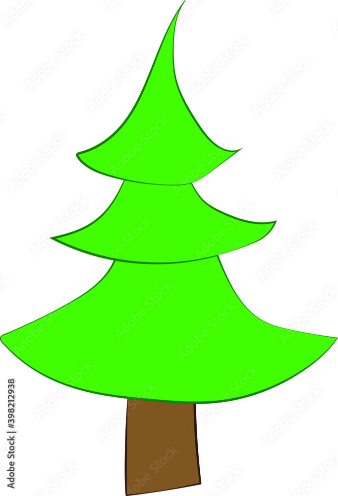 Christmas tree. Merry Christmas and a happy new year. Flat style vector illustration. Christmas tree. Merry Christmas and a happy new year. Flat style vector illustration.