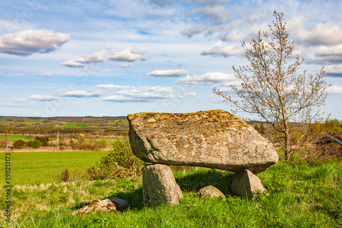 Dolmen on a hill in a beautiful landscape view