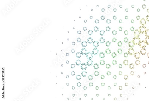 Light multicolor, rainbow vector background with bubbles.
