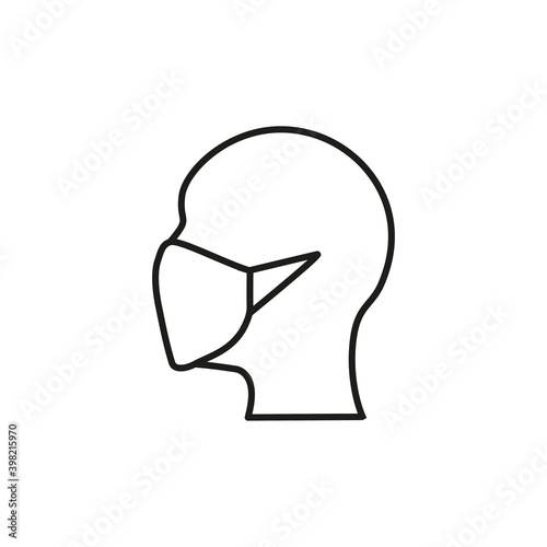 Mann mit Maske, Icon, Schutz, Maßname, Virus
