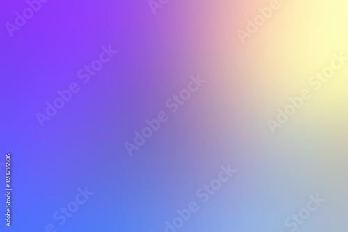 Blur lilac blue yellow gradient empty background. Abstract fantastic sky shine.