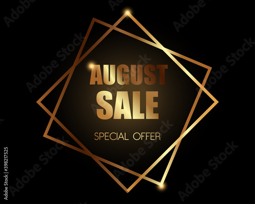 august sale gold banner