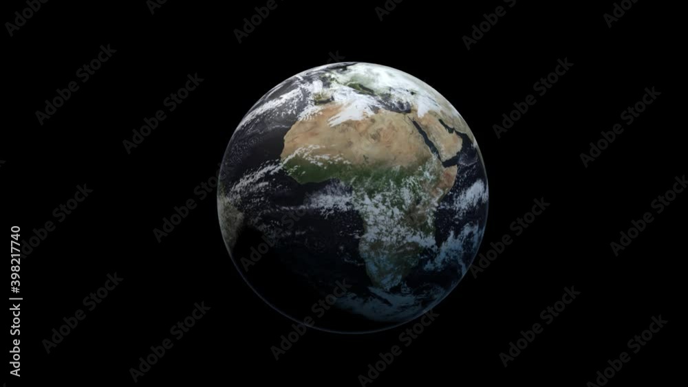 Photo realistic 3D earth. Earth from space. Rotating planet earth. Blue planet. Photo realistic 3D earth. Earth from space. Rotating planet earth. Blue planet.