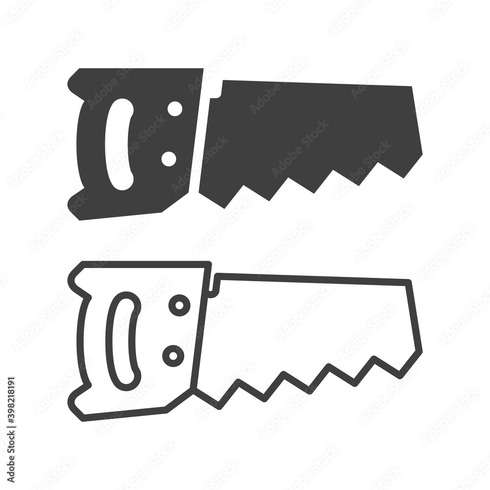 Icono plano serrucho de juguete con relleno y lineas en color gris Icono plano serrucho de juguete con relleno y lineas en color gris