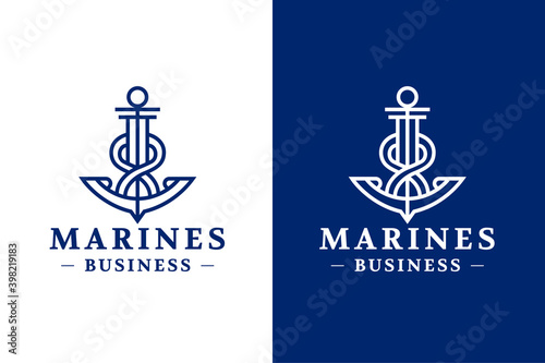 Abstract Anchor Line Logo Design