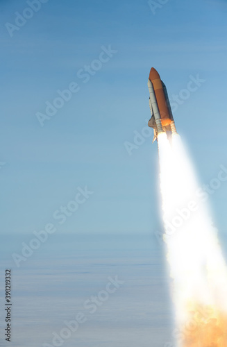 Fototapeta Naklejka Na Ścianę i Meble -  Dramatic rocket launch.  The elements of this image furnished by NASA.