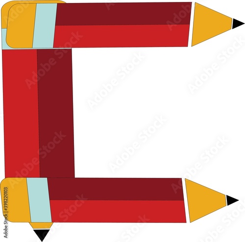 illustration of font type created by pencil shape