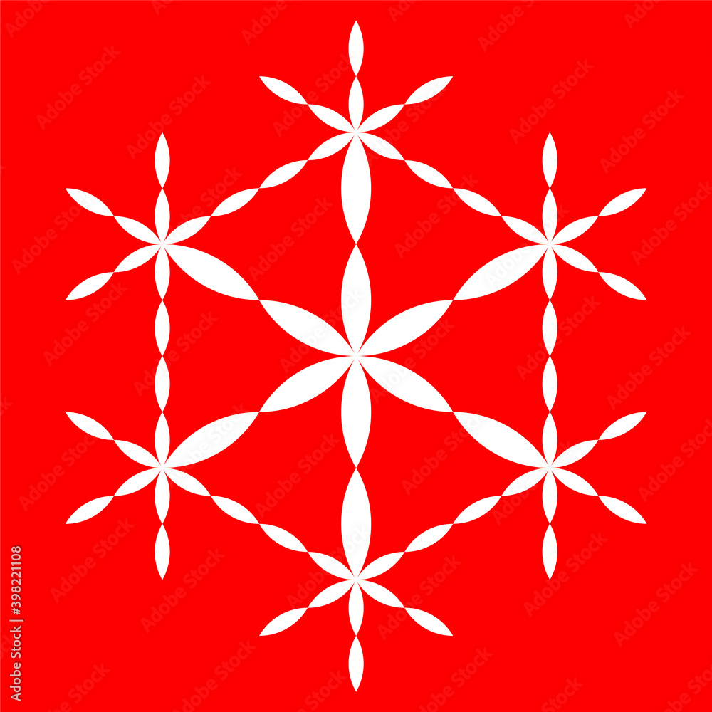 Snowflake over red background Snowflake over red background