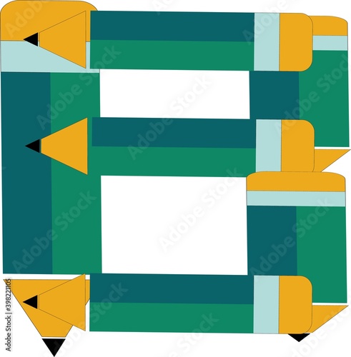 illustration of font type created by pencil shape