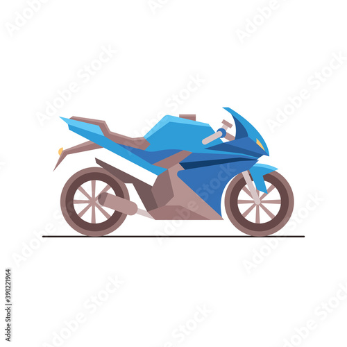 blue motorbike sport race style vehicle